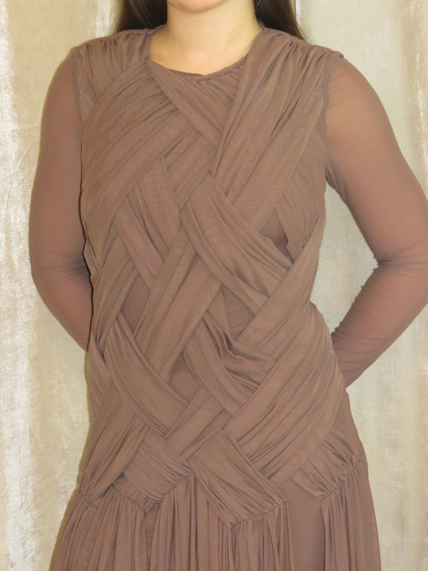 MOCHA DRAPED GOWN