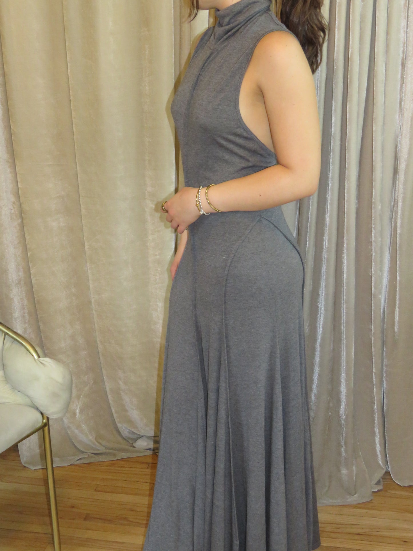 SLATE MINIMAL GOWN