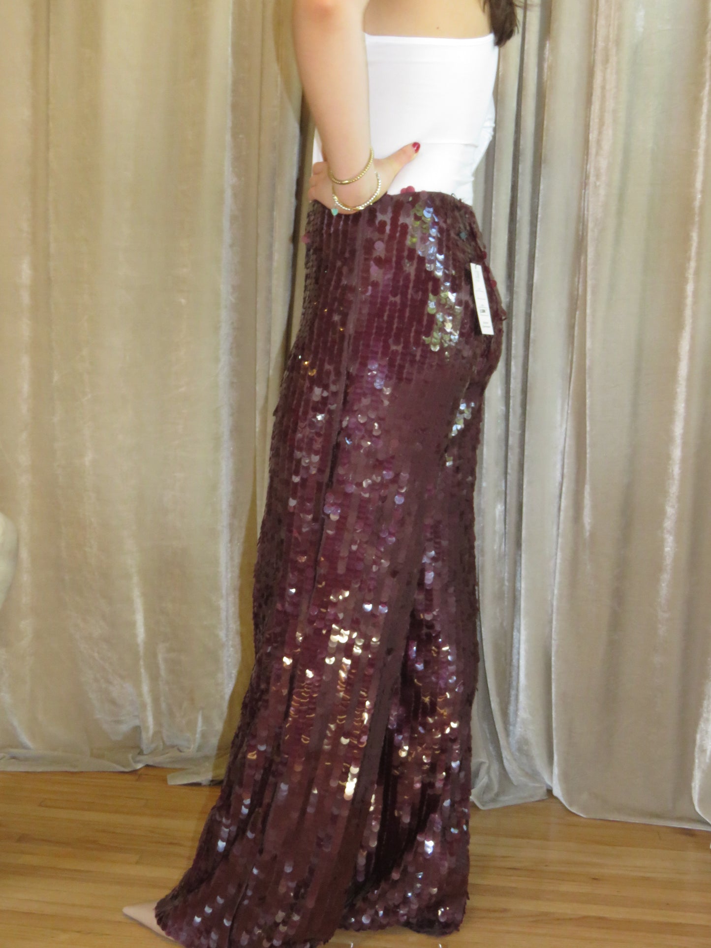 BURGUNDY SPARK PANTS