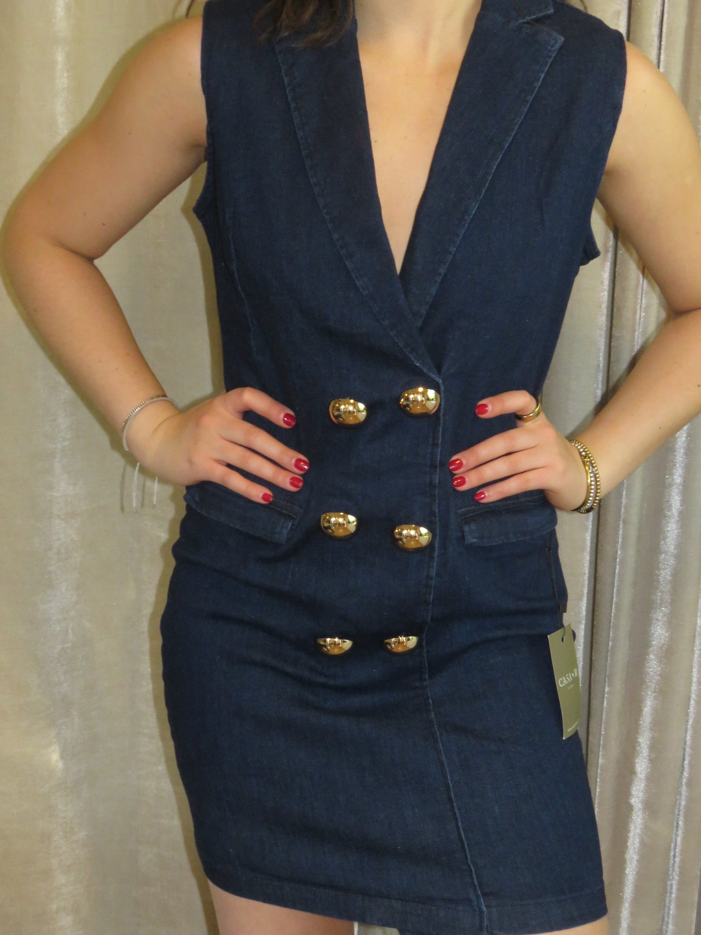 DENIM POWER DRESS