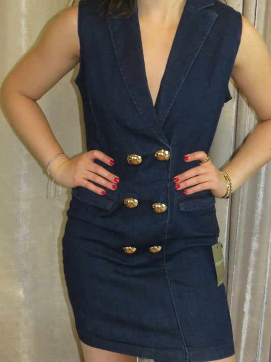 DENIM POWER DRESS