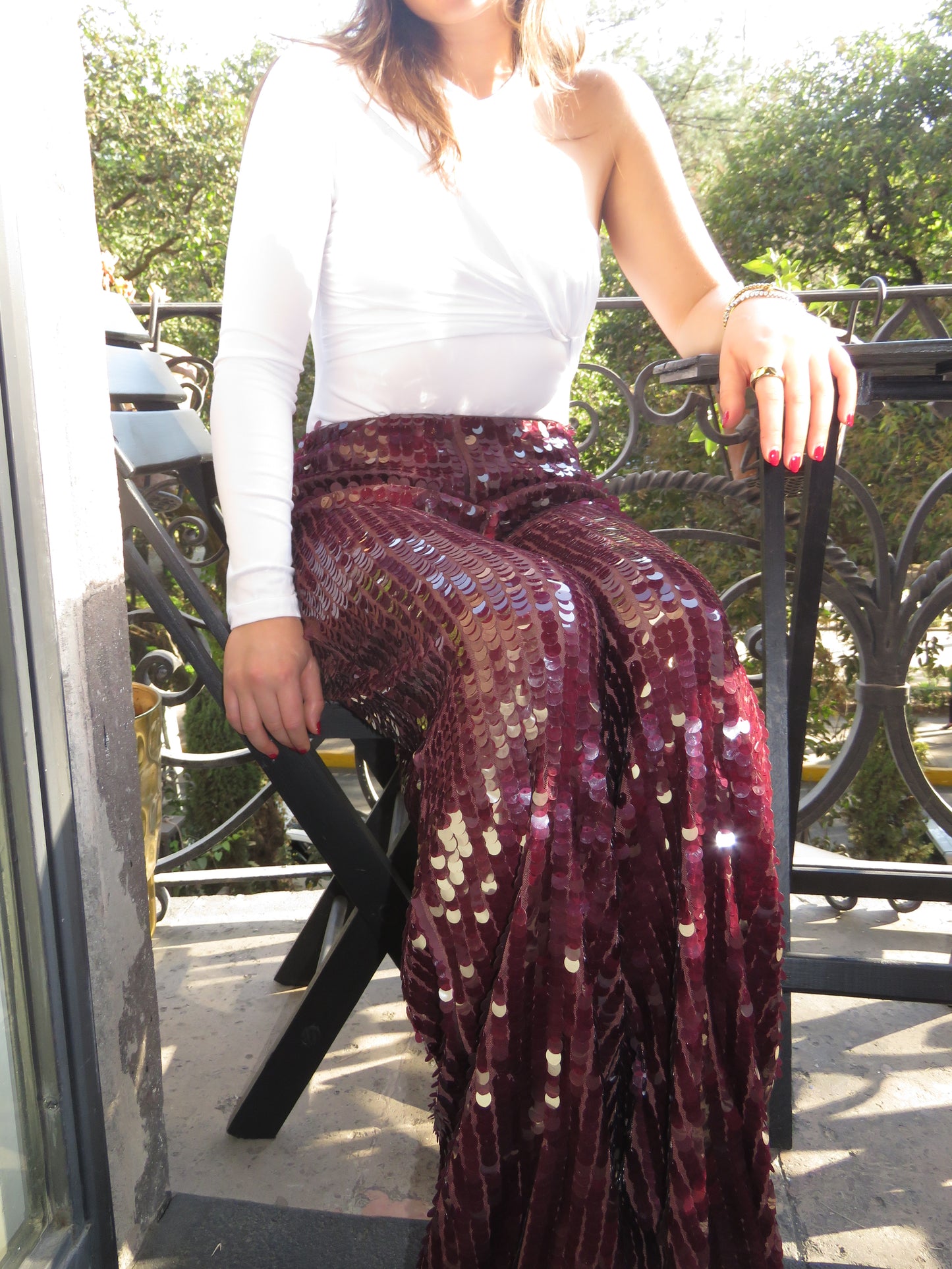 BURGUNDY SPARK PANTS