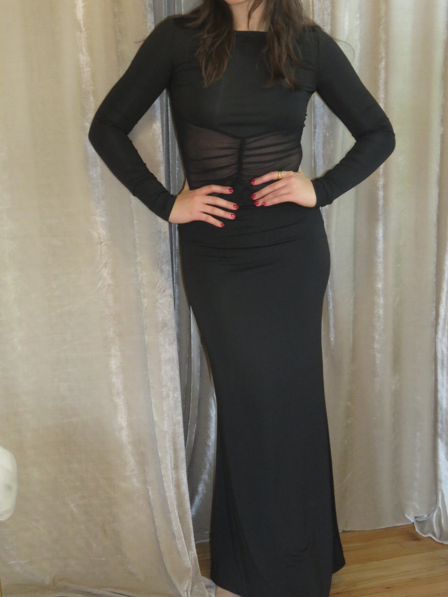 MIDNIGHT MESH GOWN