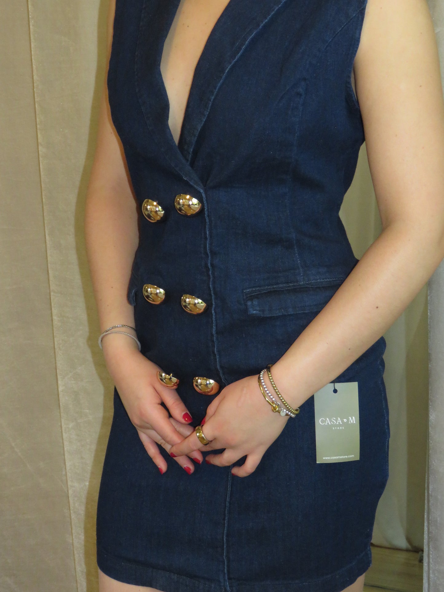 DENIM POWER DRESS