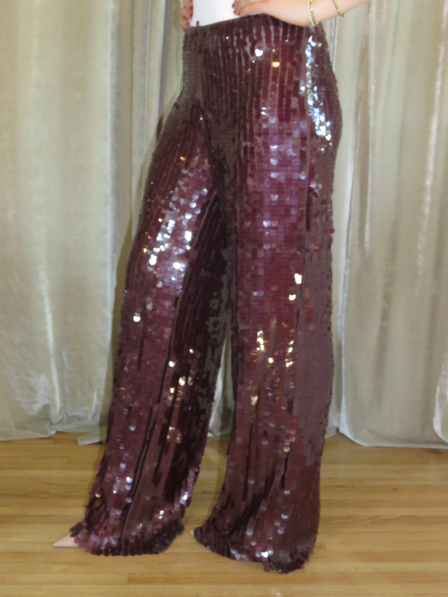 BURGUNDY SPARK PANTS